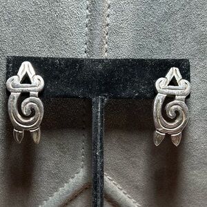 Solid Sterling Silver Swirl Taxco Post Earrings